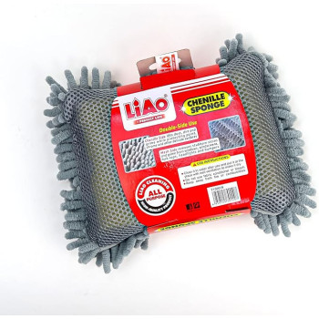 LiAo Microfiber Chenille Sponge Car Washing Multipurpose Use Scratch & Lint Free Kitchen Clothes Sink Cleaning Home Improvement Household Cleaners Handheld Sponges