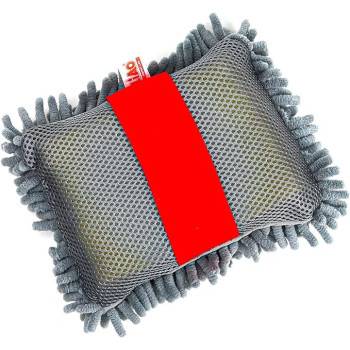 LiAo Microfiber Chenille Sponge Car Washing Multipurpose Use Scratch & Lint Free Kitchen Clothes Sink Cleaning Home Improvement Household Cleaners Handheld Sponges