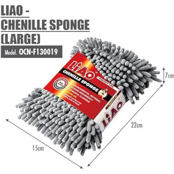 LiAo Microfiber Chenille Sponge Car Washing Multipurpose Use Scratch & Lint Free Kitchen Clothes Sink Cleaning Home Improvement Household Cleaners Handheld Sponges