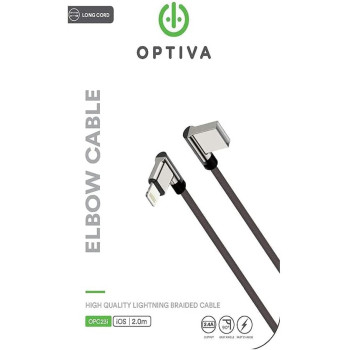 Optiva OPC23c Type C Elbow Shape Braided Cable with 2.0m Length & 2.4A output