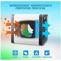 Arctic Air Personal Space Cooler,Portable Air Conditioner,Humidifier and Purifier,Desktop Cooling Fan with 3 Speeds and 7 Colors LED Night Light for Office Home Outdoor Travel