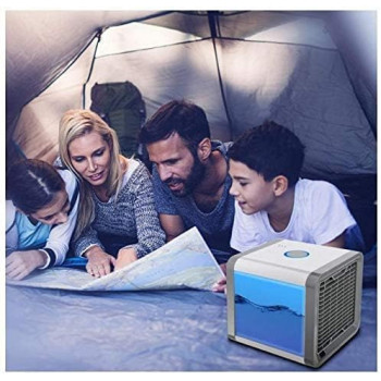 Arctic Air Personal Space Cooler,Portable Air Conditioner,Humidifier and Purifier,Desktop Cooling Fan with 3 Speeds and 7 Colors LED Night Light for Office Home Outdoor Travel