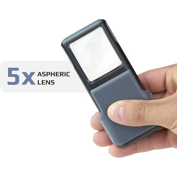 Carson PO-55 MiniBrite 5x Pocket Magnifier with Built-In LED Light and Sliding Case, Black