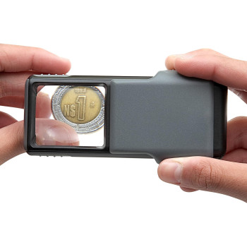 Carson PO-55 MiniBrite 5x Pocket Magnifier with Built-In LED Light and Sliding Case, Black