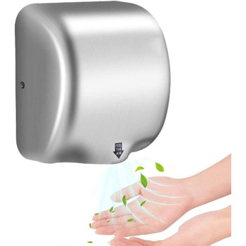 Hand Dryer, Automatic Induction Hand Dryer, Stainless Steel Hand Dryer, Bathroom/Toilet Hand Dryer, Commercial Electric Hand Dryer, 1200W,Silver