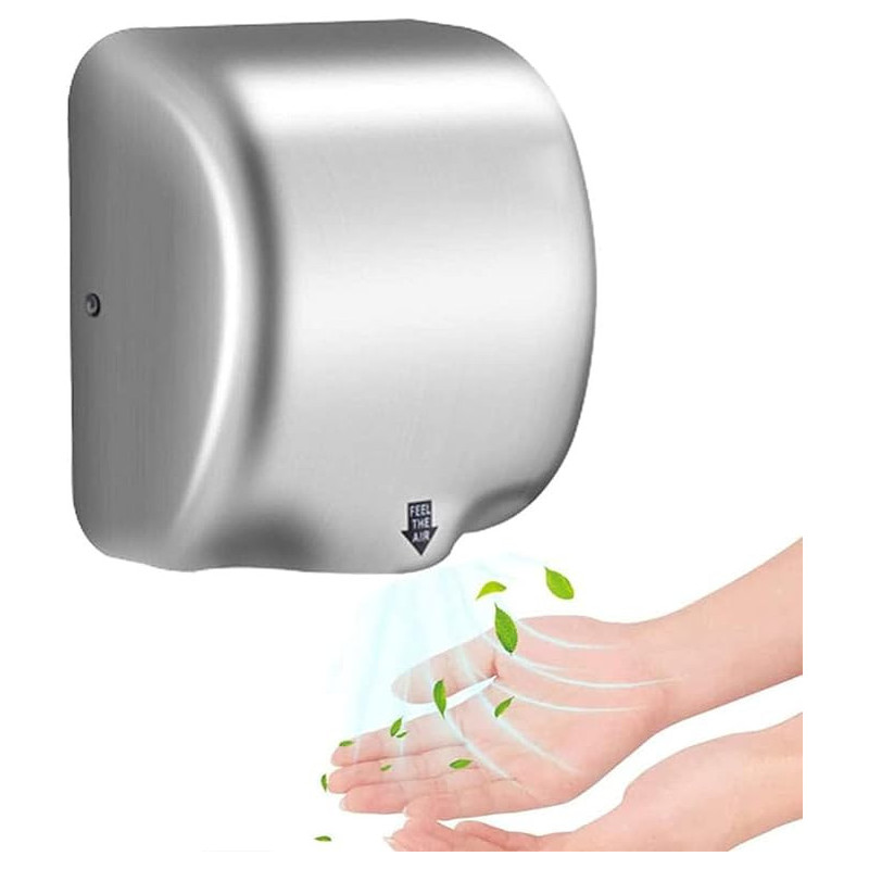 Hand Dryer, Automatic Induction Hand Dryer, Stainless Steel Hand Dryer, Bathroom/Toilet Hand Dryer, Commercial Electric Hand Dryer, 1200W,Silver