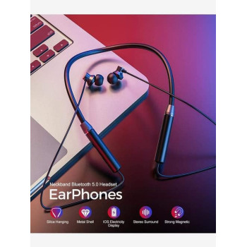 Omegatron HE05 Wireless Bluetooth in Ear Neckband Earphone with Mic (Black)