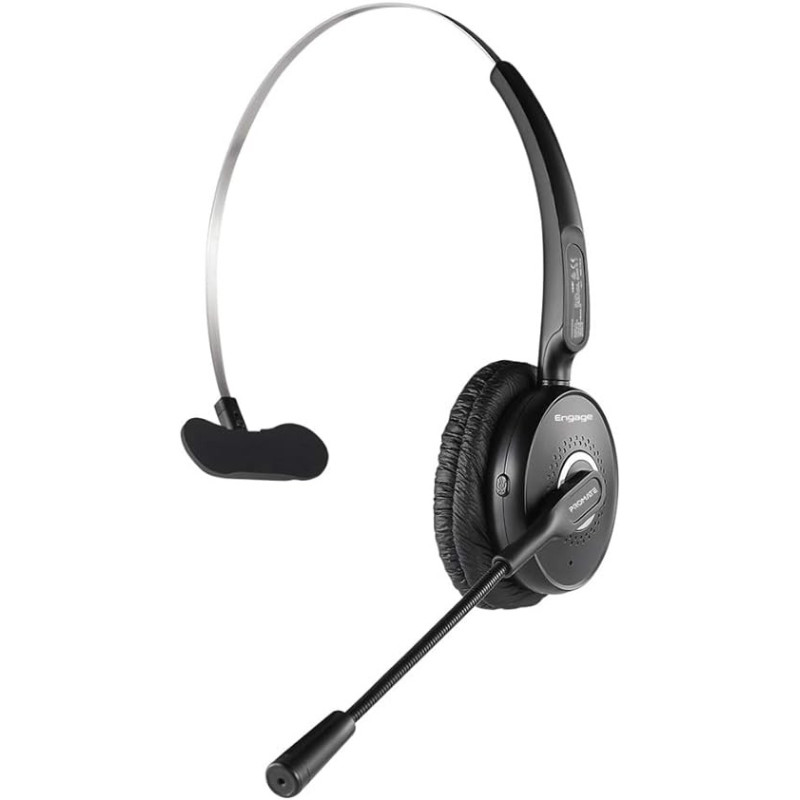 Promate Wireless Bluetooth Headset, Professional Unified Communication Over the Head headphone with Noise Cancelling Mic,