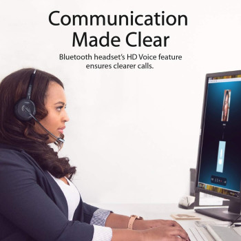 Promate Wireless Bluetooth Headset, Professional Unified Communication Over the Head headphone with Noise Cancelling Mic,