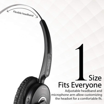 Promate Wireless Bluetooth Headset, Professional Unified Communication Over the Head headphone with Noise Cancelling Mic,
