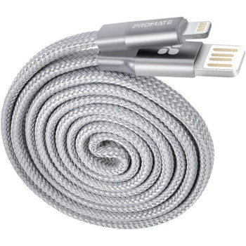 Promate Auto-Rolling Lightning Cable, Durable Aluminium Alloy Auto-Rolling Reversible USB-A to Lighting Cable with 2A Fast Charge, Coiline-i (Black)