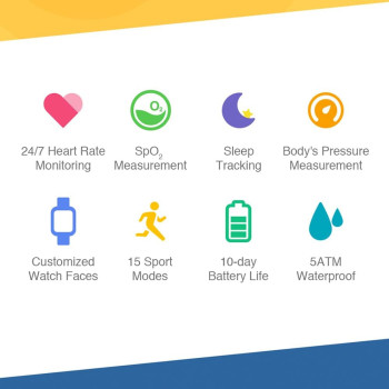 MiBro Color smartwatch,Global version, 1.57 HD screen5 ATM water proof,fitness monitor bluetooth sportwatch for iOS android