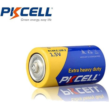 PKCELL 8PC of 1.5v Carbon Zinc Chloride Battery UM2 R14P C Batteries Duration 280 Min