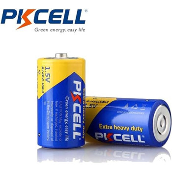 PKCELL 8PC of 1.5v Carbon Zinc Chloride Battery UM2 R14P C Batteries Duration 280 Min