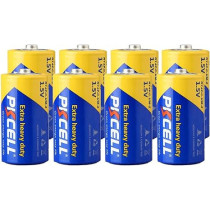 PKCELL 8PC of 1.5v Carbon Zinc Chloride Battery UM2 R14P C Batteries Duration 280 Min