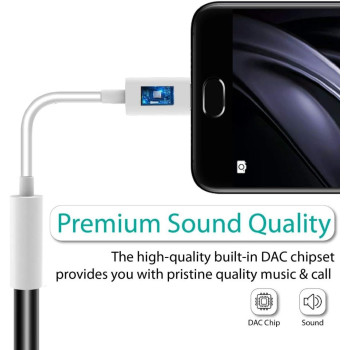 Promate USB-C to 3.5mm Adapter, Dynamic Stereo USB Type-C to 3.5mm Aux Microphone Connector Cable Adapter, AUXLink-C White