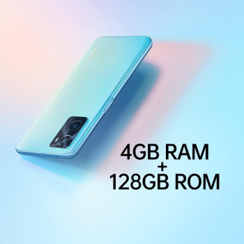 Oppo A76 Smartphone, Qualcomm Snapdragon 680, 6.56 Inch AMOLED 90Hz, 13MP And 2 MP Rear Camera, 8 MP Front camera, RAM 4GB, ROM 128GB, 5000mAh 33W Supervooc, UK Version, Blue
