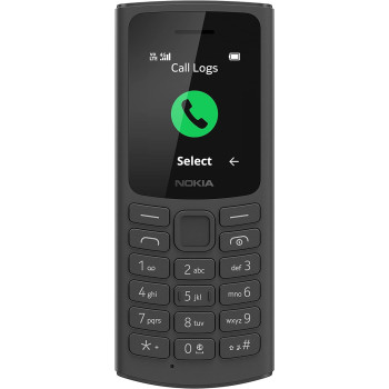 Nokia 105 4G Feature Phone With Long-Lasting Battery, Classic Quality Design, Packed Features, Classic Games, Radio, Flashlight And Plenty Of Storage Space, Dual Sim, - Black