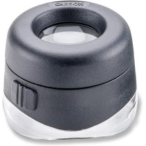 Carson LED VersaLoupe 10x LED Lighted Focusing Loupe Magnifier (LH-50), black/clear