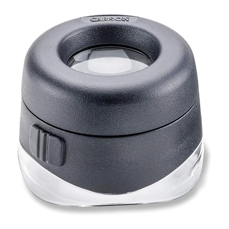 Carson LED VersaLoupe 10x LED Lighted Focusing Loupe Magnifier (LH-50), black/clear