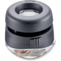 Carson LED VersaLoupe 10x LED Lighted Focusing Loupe Magnifier (LH-50), black/clear