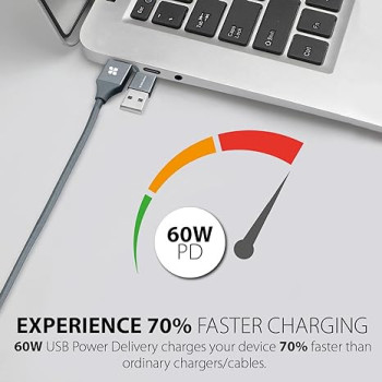Promate 6-In-1 Multi Charging Cable, Lightning, USB-C, Micro USB Connectors to USB-A and USB-C Fast Sync Charging Cable Data Cord with 60W Type-C to Type-C, Grey