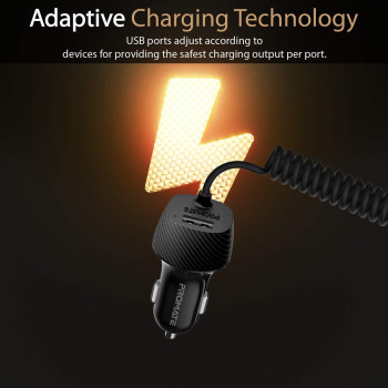 Promate USB-C Ultra-Fast 3.4A Type-C Car Charger Adapter