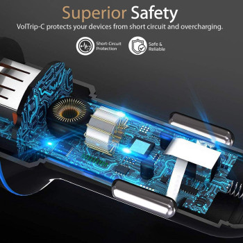 Promate USB-C Ultra-Fast 3.4A Type-C Car Charger Adapter