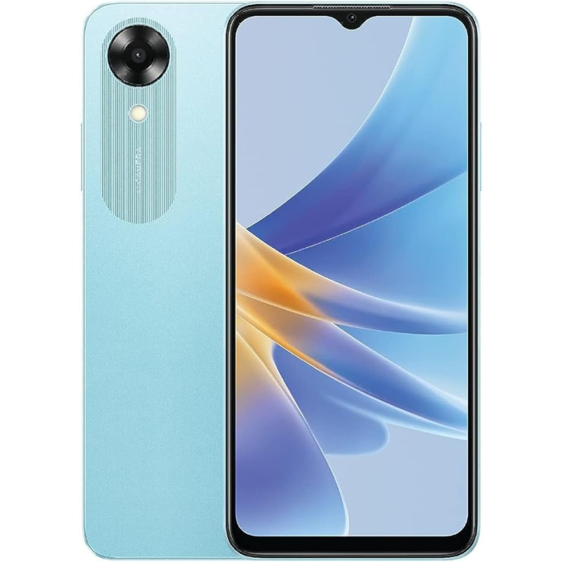 OPPO A17K Dual SIM 6.56 inches Smartphone 64GB 3GB RAM 5000mAh Long Lasting Battery Fingerprint 4G LTE Android Phone, Sky Blue, CPH2471, A17k