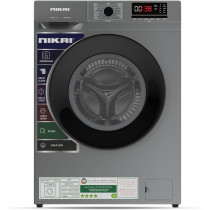 Nikai 7Kg 16 Programs Front Load Washer, Steam Wash, 1000 Rpm, 4 Star Energy Saving, Fully Automatic Washing Machine, Digital Lcd Display, Child Lock, Best For Home And Small Family - Nwm701Fn9S Silver, 1 Year Warranty