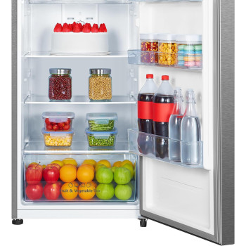 Hisense Rt418N4Asu Top Mount Refrigerator 320L Net Capacity, Twist Ice Maker, No Frost, Moisture Fresh Crisper, Led Interior Light,Deodorizing Filter,Multi Air Flow,Silver, 1 Year Warranty