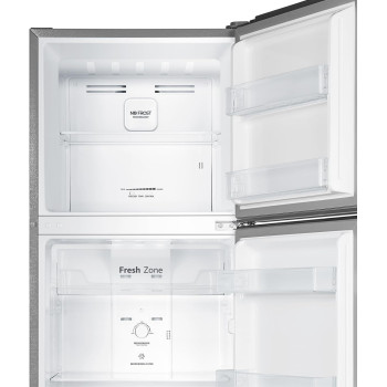 Hisense Rt418N4Asu Top Mount Refrigerator 320L Net Capacity, Twist Ice Maker, No Frost, Moisture Fresh Crisper, Led Interior Light,Deodorizing Filter,Multi Air Flow,Silver, 1 Year Warranty