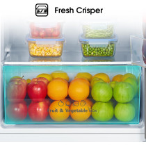 Hisense Rt418N4Asu Top Mount Refrigerator 320L Net Capacity, Twist Ice Maker, No Frost, Moisture Fresh Crisper, Led Interior Light,Deodorizing Filter,Multi Air Flow,Silver, 1 Year Warranty