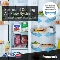 Panasonic 734 Litres Side By Side Refrigerator, Inverter, Surround Cooling, Matte Black - NR-BS734MS, 10 Year Compressor Warranty