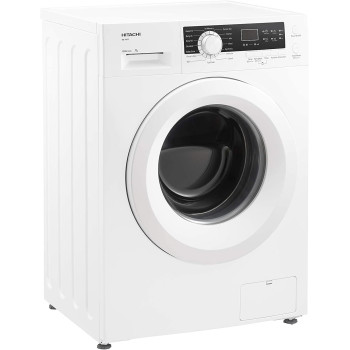 Hitachi 7Kg Front Load Washing Machine, 1200 Rpm, 16 Programs, Fully Automatic Washer, Led Multifunctional Display, Tangle-Free, Auto Power Off, Baby Care And Rapid 15 Program, White, Bd70Ge3Cgxwh, 1 Year Warranty