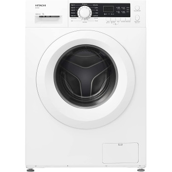 Hitachi 7Kg Front Load Washing Machine, 1200 Rpm, 16 Programs, Fully Automatic Washer, Led Multifunctional Display, Tangle-Free, Auto Power Off, Baby Care And Rapid 15 Program, White, Bd70Ge3Cgxwh, 1 Year Warranty