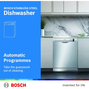 Bosch Standing Dishwasher, 12 Place Settings Dishwashers, German Engineering Bosch Dishwasher, Dishwasher Machine Sms50D08Gc, 1 Year Warranty