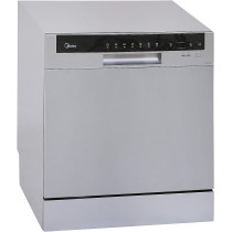 Midea Counter Top Dishwasher, Portable, 8 Place Settings, 7 Programs, Inverter Quattro, Silent And High Energy Efficient, Rapid Wash, Child Lock, Self Cleaning, 70 Intensive White, Wqp8-3802F-S, 1 Year Warranty