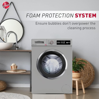 Hoover Hoover 6 Kg Front Load Fully Automatic Washing Machine, 1000 Rpm 15 Programs, Electronic Control System, Easy To Operate Clothes Washer, Made In Turkey, Hwm-V610-S (Silver), 1 Year Warranty