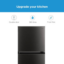 Midea 390L Gross Top Mount Double Door Refrigerator MDRT390MTE28 2 Doors Frost Free Fridge Freezer With Smart Sensor And Humidity Control, Active-C Fresh, Multi-Air Flow, Electronic Control Dark Silver, 1 Year Warranty