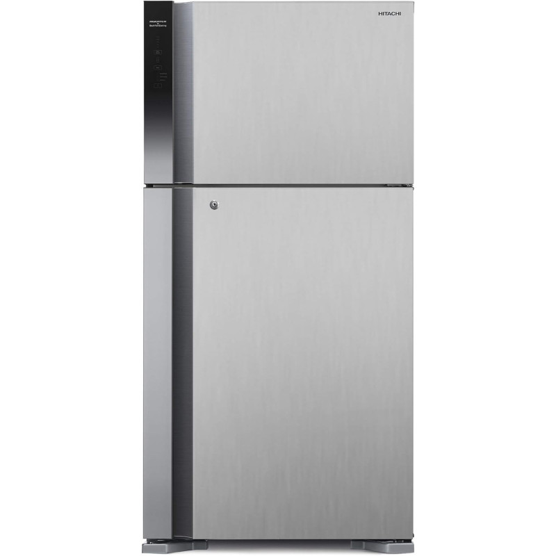 Hitachi 715 L Gross Top Mount Double Door Refrigerator RV715PUK7KPSV, 10-Year Warranty On Inverter Compressor, 2 Doors Fridge With Dual Fan Cooling, Touch Screen Control, Twist Ice Tray, Premium Silver