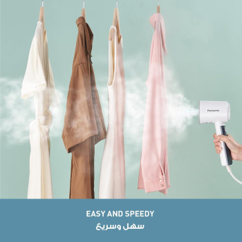 Panasonic 8Kg 1400 Rpm Front Load Washing Machine With Portable Handheld Garment Steamer, 1570W, For Home And Travel, 1 Year Warranty