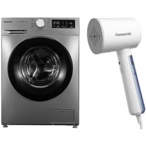 Panasonic 8Kg 1400 Rpm Front Load Washing Machine With Portable Handheld Garment Steamer, 1570W, For Home And Travel, 1 Year Warranty