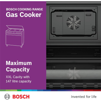 Bosch Free Standing Cooker, Gas Cooker 90Cm, 147L, Gas Range Cooker, German Engineering Cooking Range HGW3ASQ50M, 1 Year Warranty