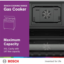 Bosch Free Standing Cooker, Gas Cooker 90Cm, 147L, Gas Range Cooker, German Engineering Cooking Range HGW3ASQ50M, 1 Year Warranty