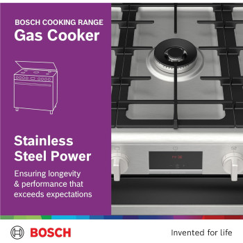 Bosch Free Standing Cooker, Gas Cooker 90Cm, 147L, Gas Range Cooker, German Engineering Cooking Range HGW3ASQ50M, 1 Year Warranty