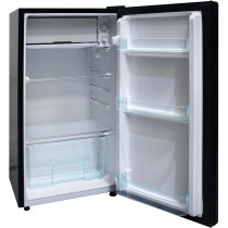 Nikai 140L Gross 90L Net Single Door Refrigerator With Glass Finish, 2L Bottle Holder, Glass Shelves, Separate Chiller Compartment, Ideal Mini Fridge For Home, Kitchen, Bedroom, Office And Bar - NRF140G (Black), 1 Year Warranty