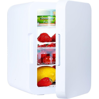TDOO 8L Mini Fridge, Travel Refrigerator With Ac Dc Portable Thermoelectric Cooler And Warmer, Portable Personal Refrigerator For Food, Drinks, Skincare, Medications, Great For Office, Bedroom, Dorm, Car, 1 Year Warranty