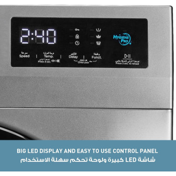 Panasonic 8Kg 1400 Rpm Front Load Washing Machine, Silver - NA-148MG2, 1 Year Warranty