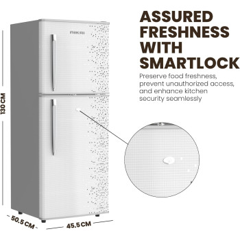 Nikai 200L Gross, Net 127L Net, Double Door Refrigerator, Adjustable Glass Shelves, Convenient Defrosting, Temperature Control, Energy Saving R600A Gas, Silent Operation, Ideal For Home, Office And Hotels NRF200DN3M, Silver, 1 Year Warranty